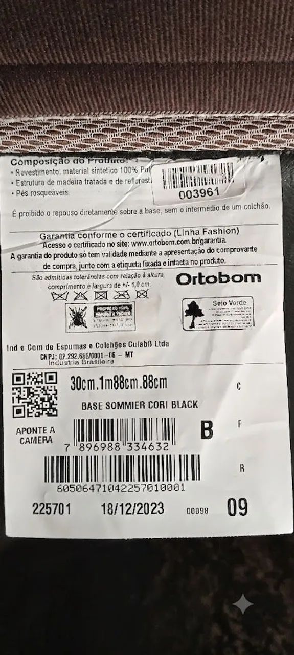 Vendo Cama Box solteiro Ortobom