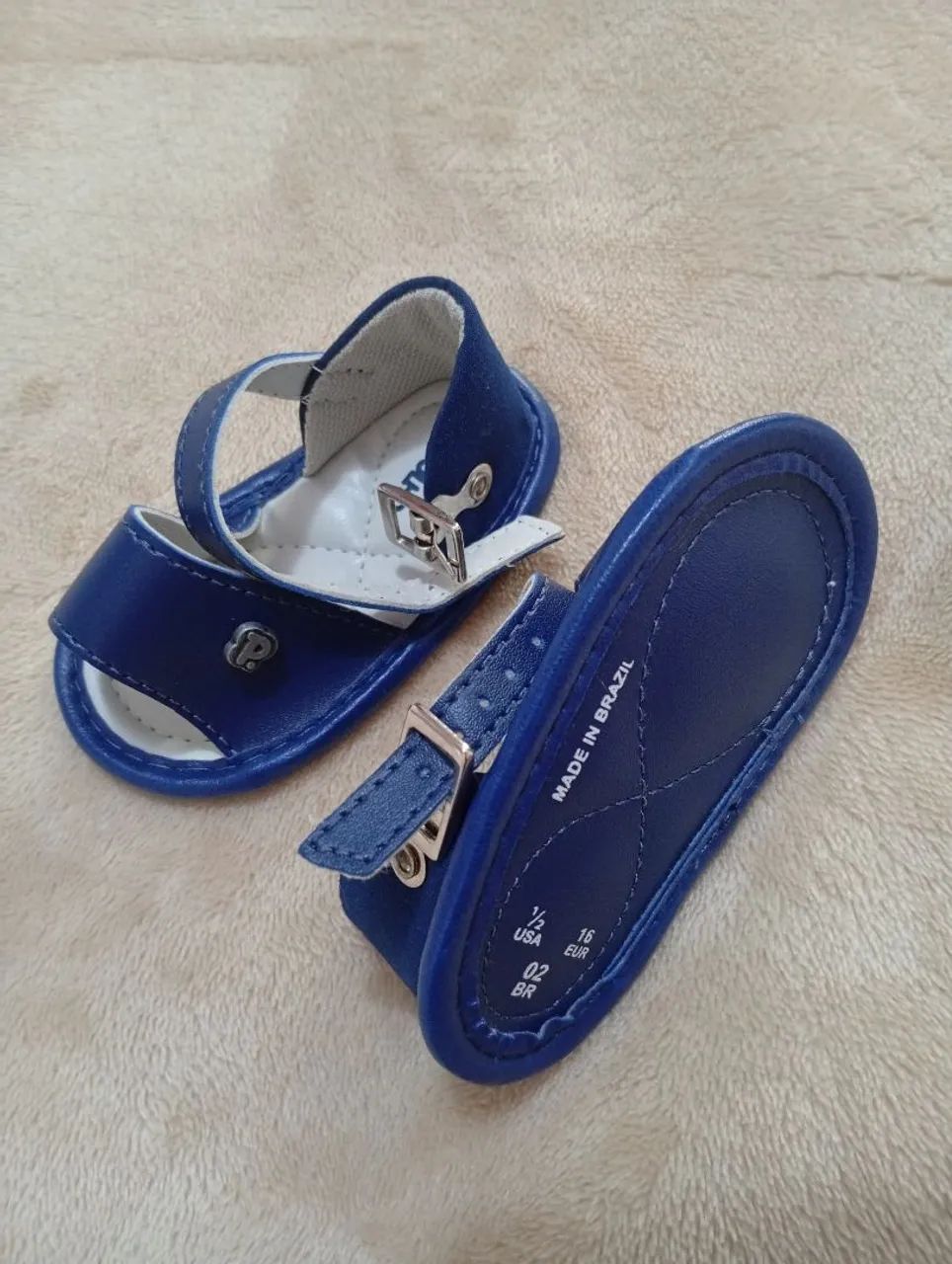 Sandália De Bebê Pimpolho - Tamanho 02 - Azul  - Foto 2
