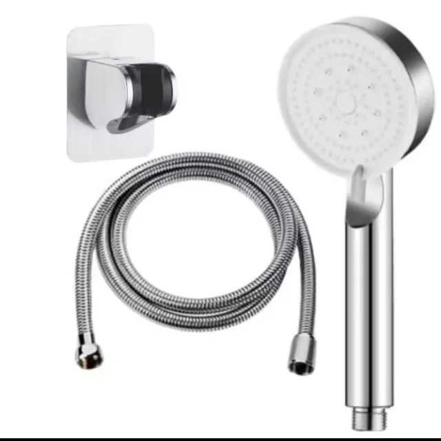?Chuveiro De Mão Conjunto De 3 Peças Ajustável Preto/Cromada Ajuste Da Cabeça Plástico ABS