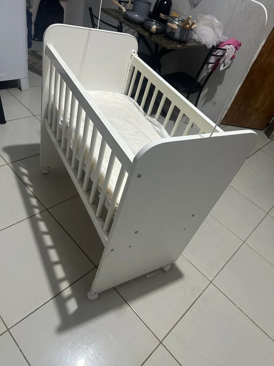 Mini Berço Grade movel Com  Colchão e Regulagem de Altura  - Foto 3