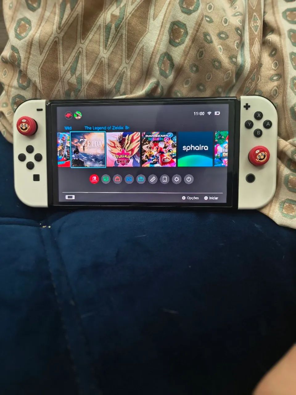 Nintendo Switch OLED desbloqueado com película case e proteção para analógico 