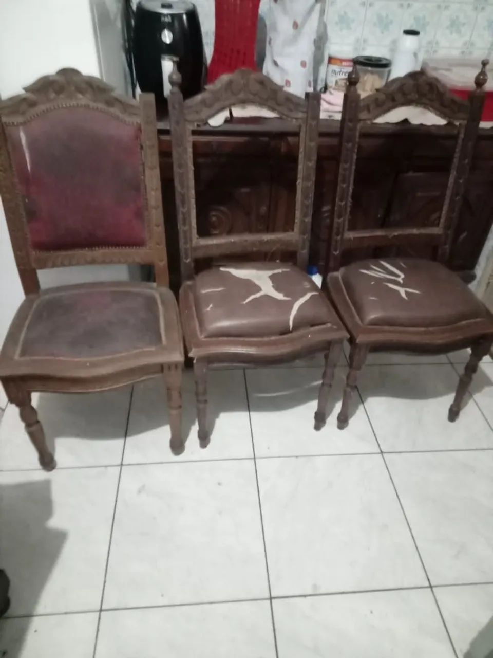 3 Cadeiras antigas para restaurar 