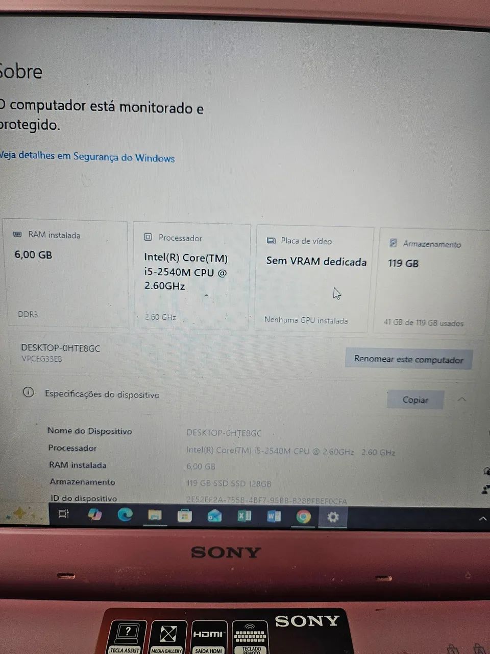 Notebook Sony Vaio I5 6GB SSD Bateria Ok - Foto 3