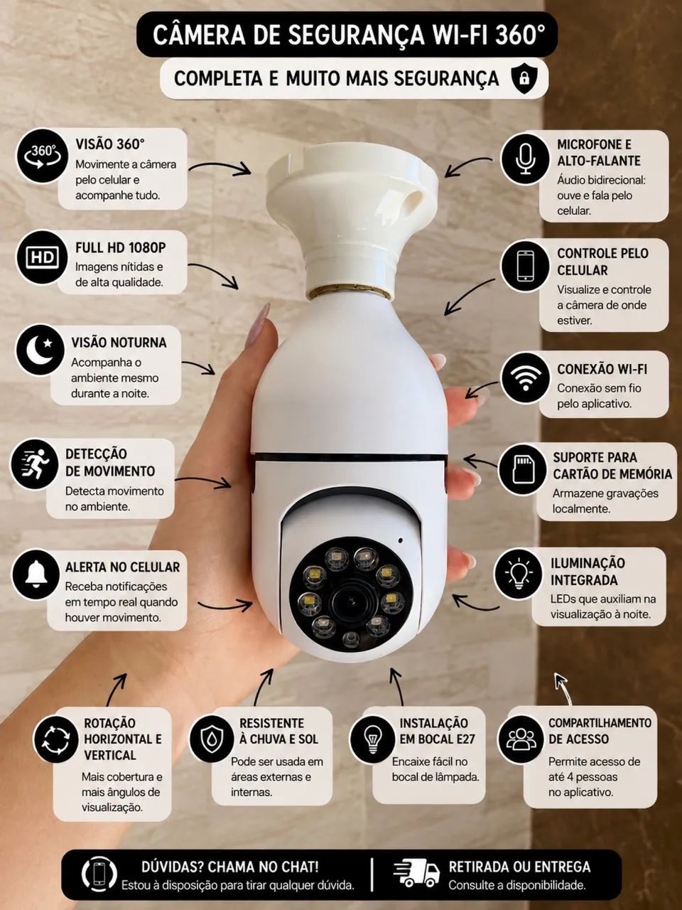 Câmera de Segurança Wi-Fi  - Foto 5