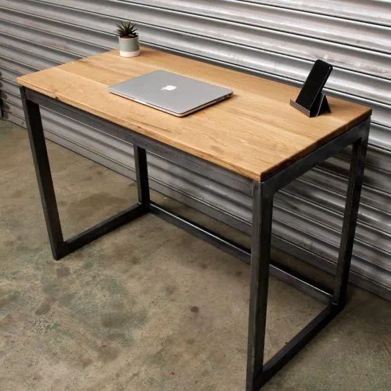 Mesa para escritório metal e madeira 