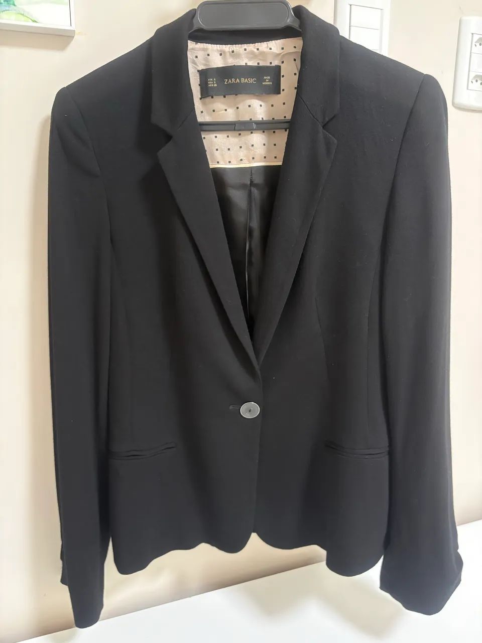 Blazer Zara Tam P cor preta