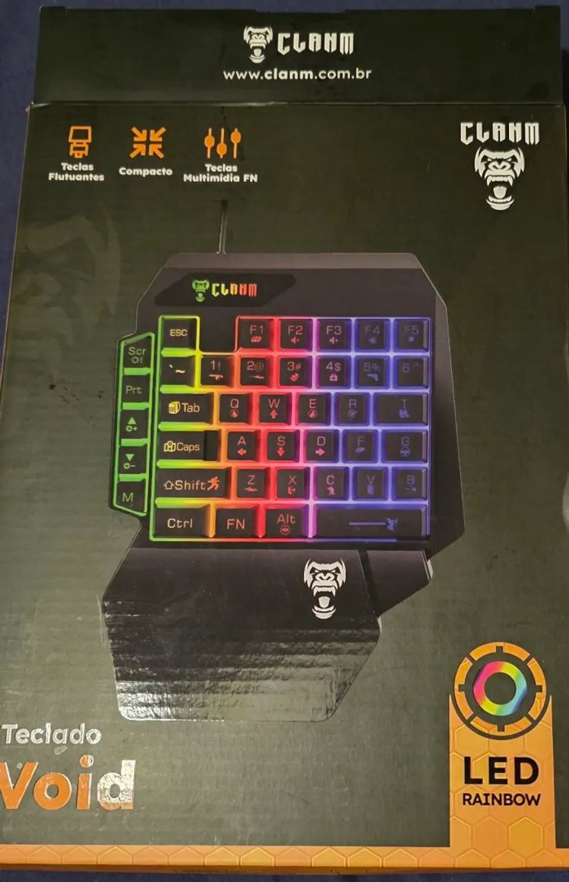 Teclado Clanm Led Gamer Novo Sem Uso