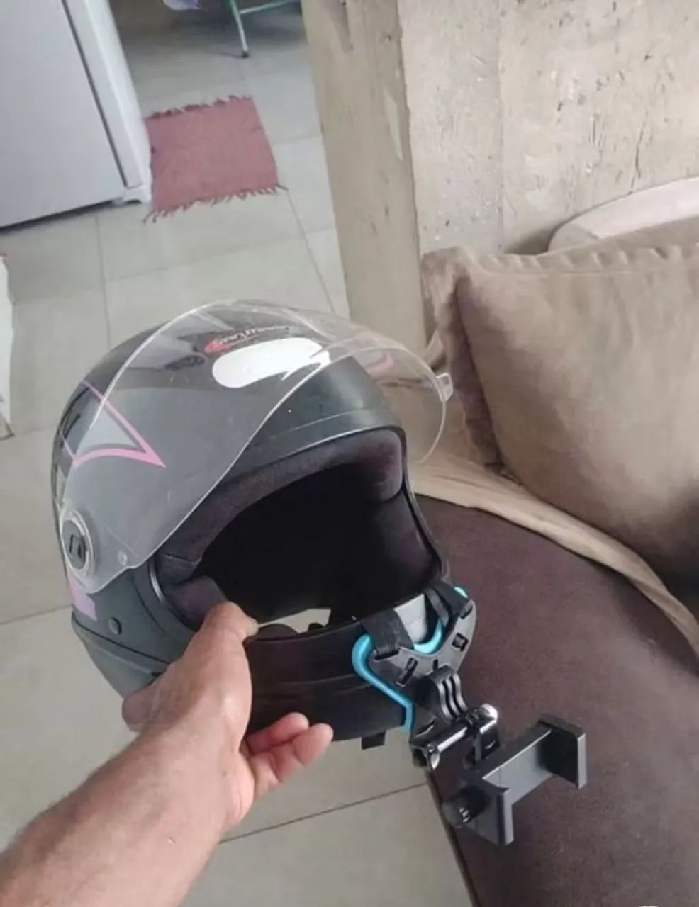 Suporte de Queixo para Capacete Moto - GoPro e Celular - Foto 4