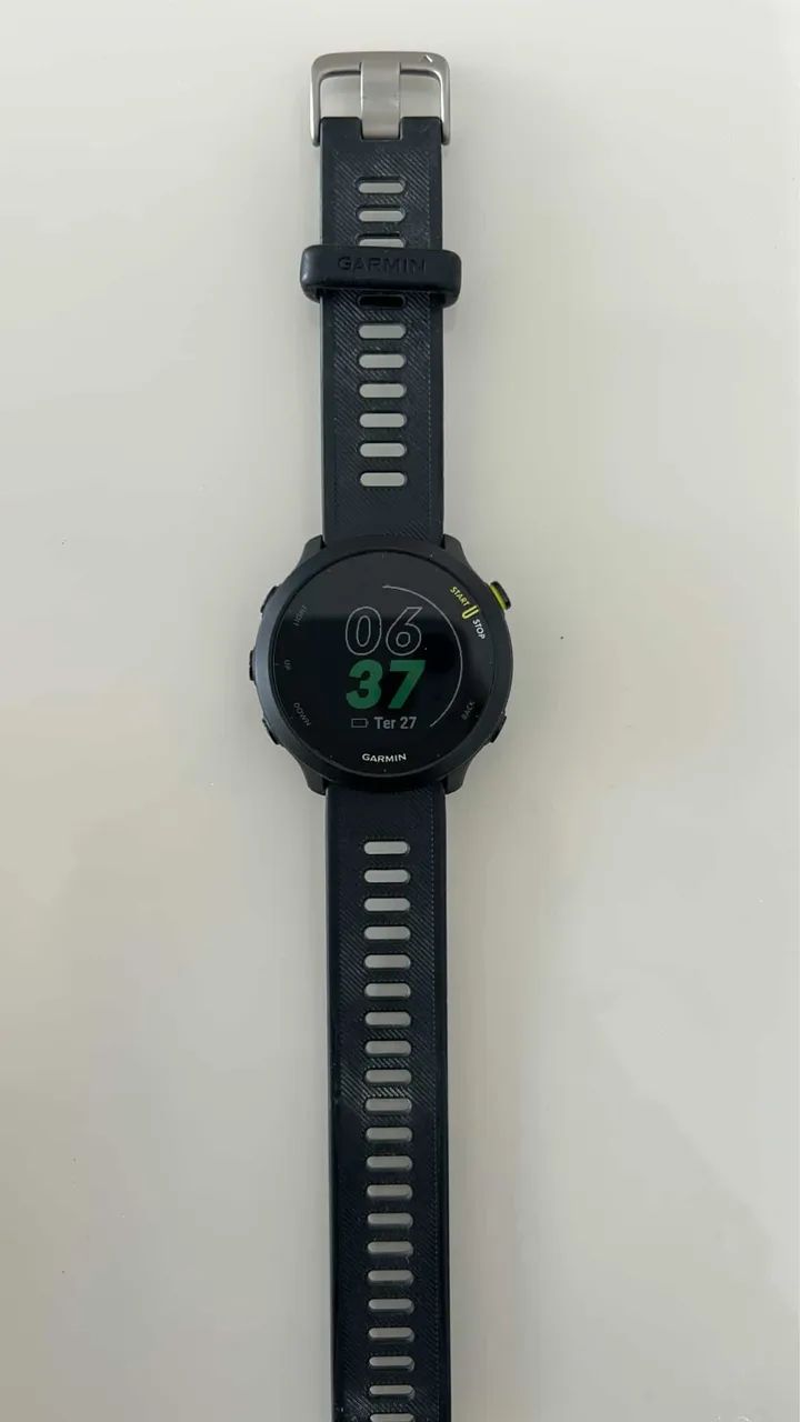 Relógio Garmin Forerunner 55 Monitor Cardíaco E Gps 42mm Black Mesh Black Preto 