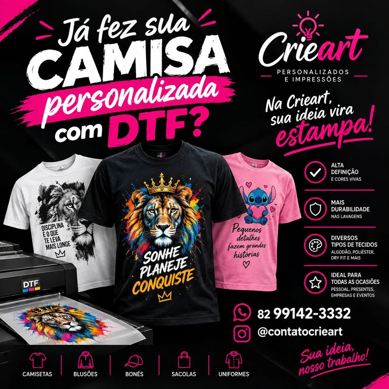 CAMISA PERSONALIZADA COM DTF