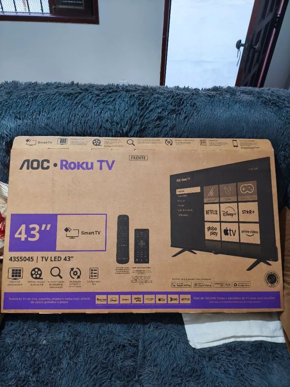 Televisão AOC Roku TV 43 polegadas - Smart TV