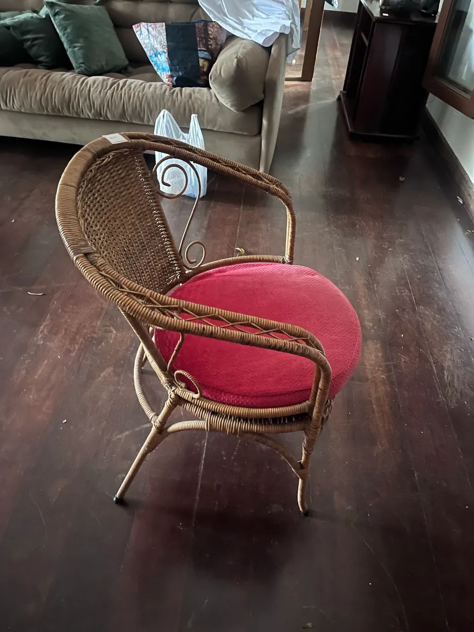 Poltrona de palha com almofada - Foto 3