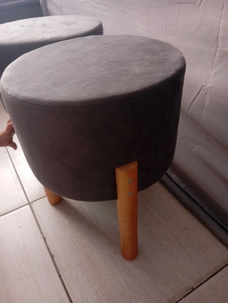 2 Puffs Suede cimza  - Foto 4