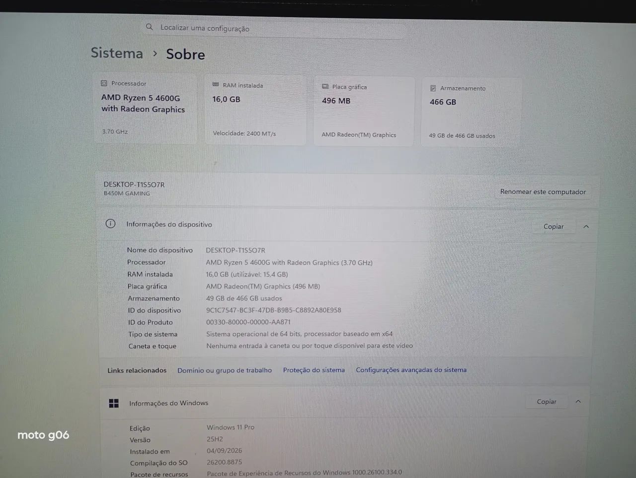 PC Gamer Ryzen 5 4600G - Foto 2