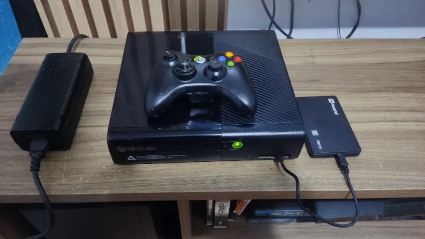 xbox 360 s slim desbloqueado com xploit jtag, hd com 410 jogos