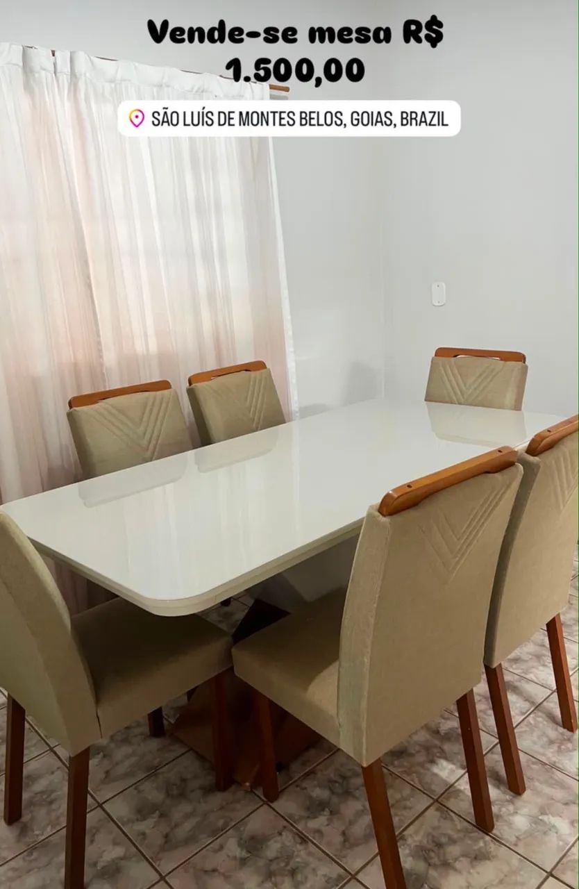 Mesa 6 lugares seminova
