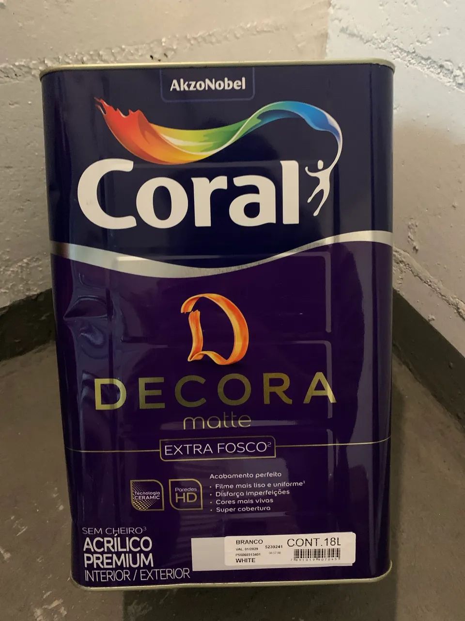 Tinta Coral Decora Matte Extra Fosco Branco 18L - Lacrada