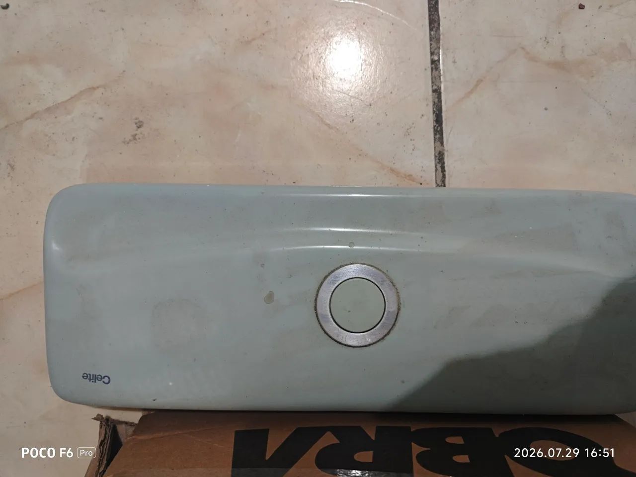 Vaso Sanitário Celite Completo com Caixa Acoplada e Tampa - Cor Verde Claro - Foto 5