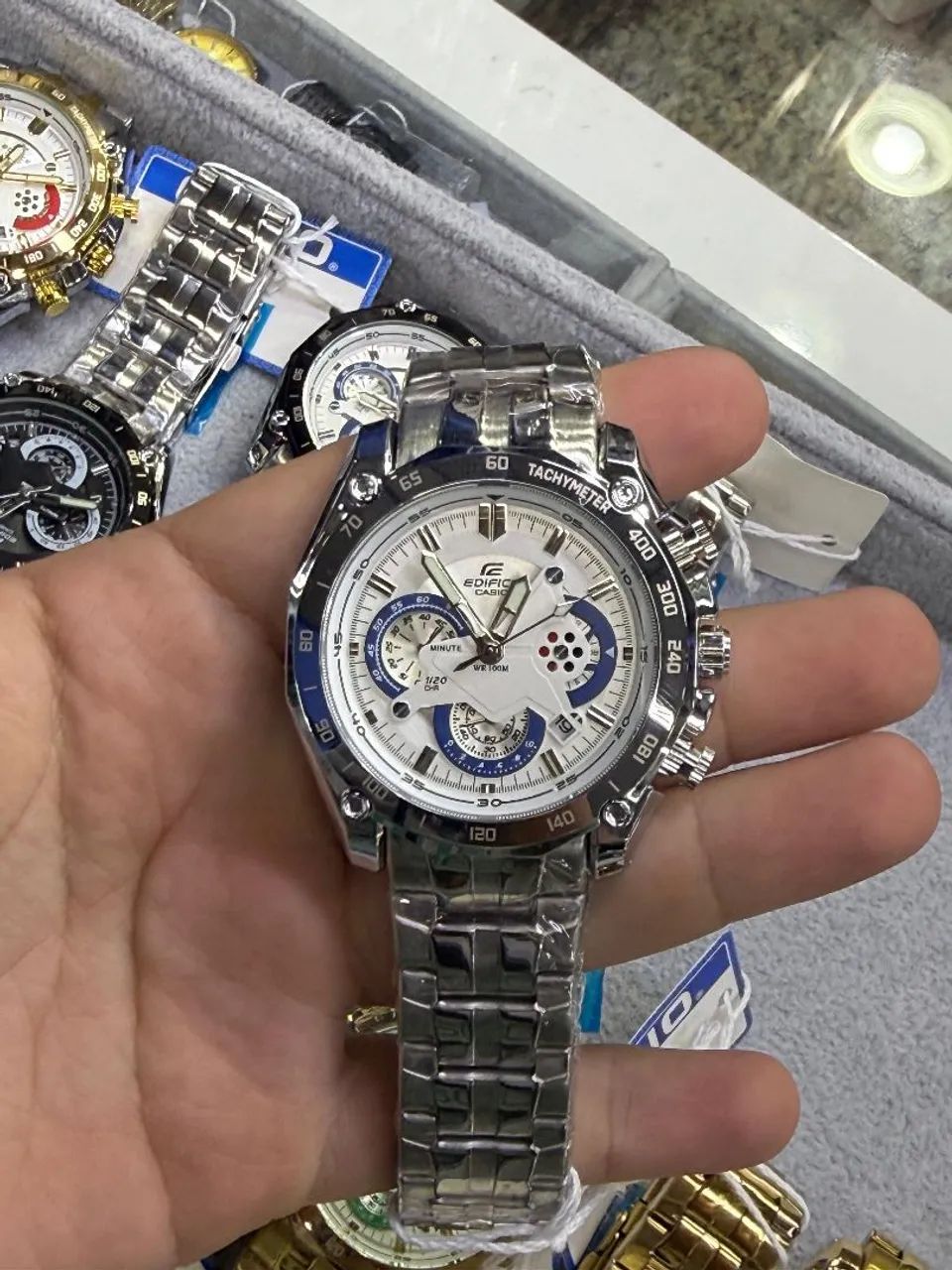 Relógio Estilo Casio Edifice Funcional - Aço Inoxidável com Calendário Funcional - Foto 3