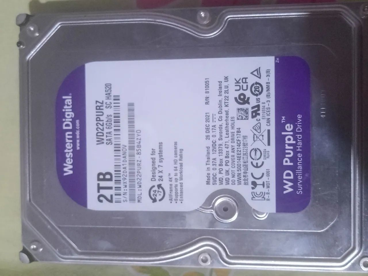 HD purple 2TB - Foto 2