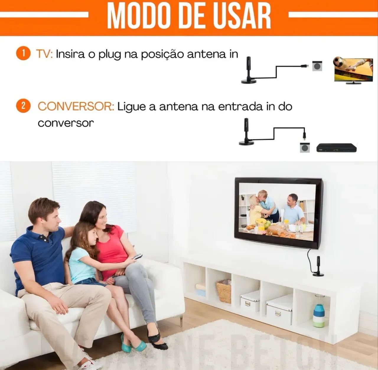Antena interna digital para TV - Foto 3
