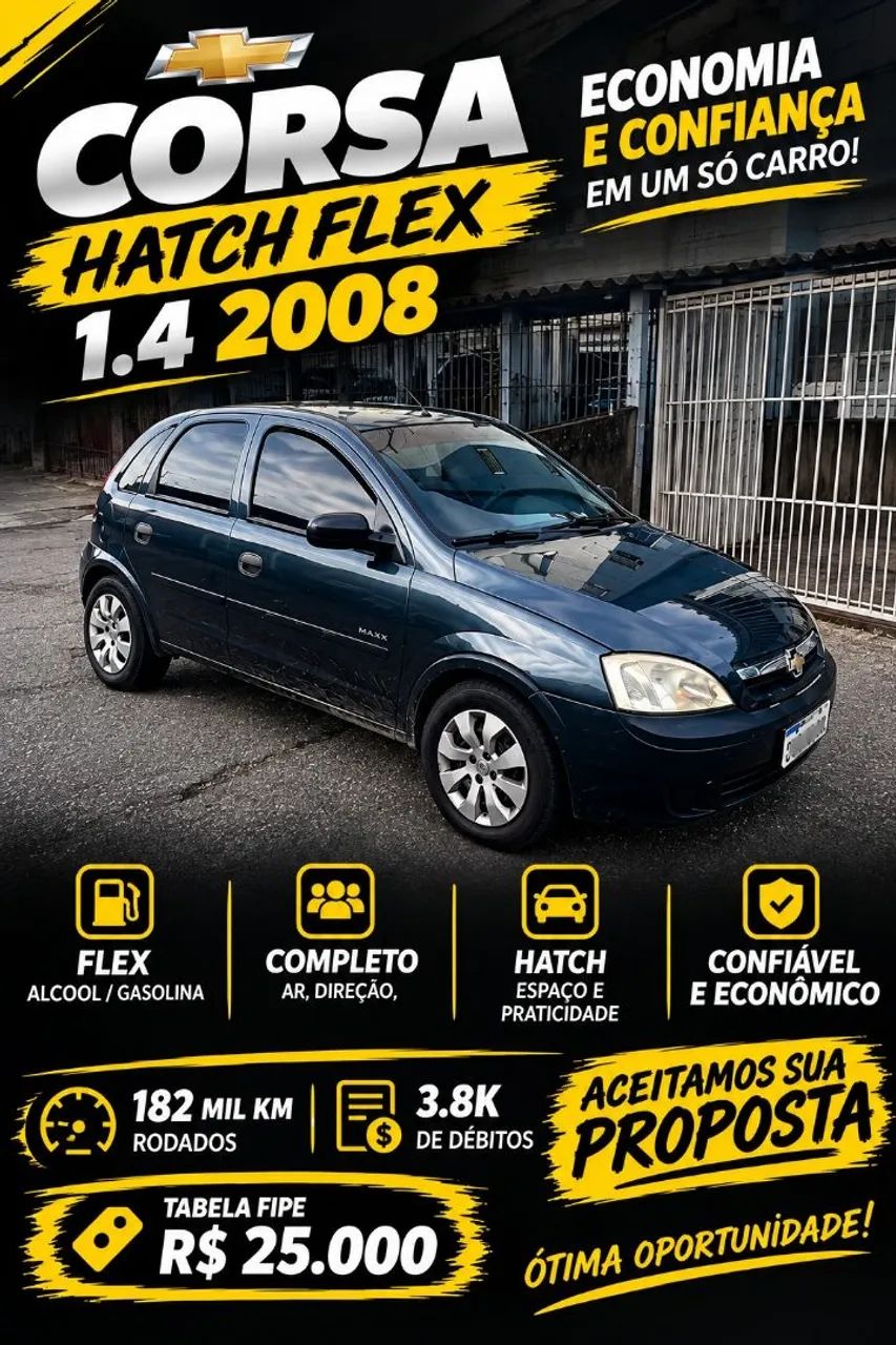 Chevrolet Corsa HAT. MAXX 1.4 8V ECONOFLEX 5P 2008