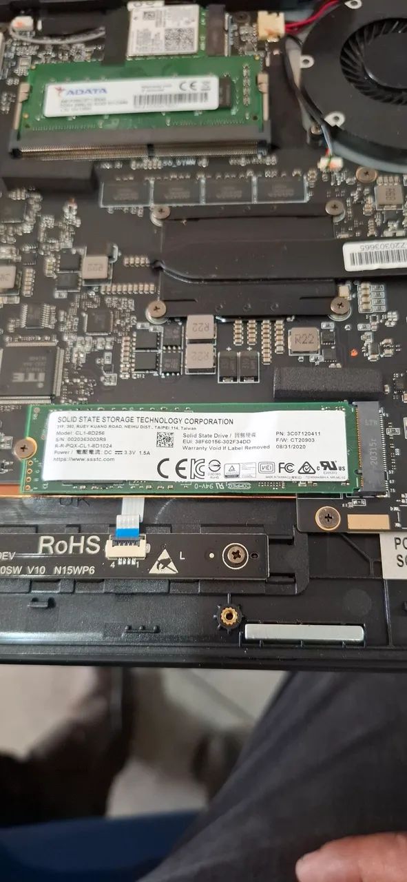 SSD nvme de 256GB funcionando perfeitamente 