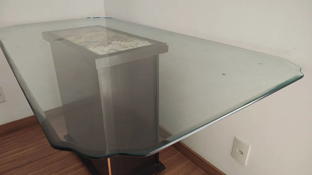 MESA 6 LUGARES DE VIDRO NOVA  - Foto 2