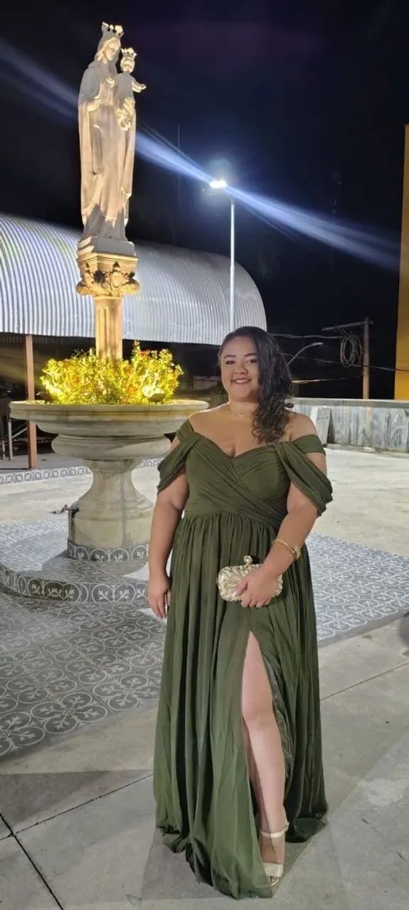 Vestido verde oliva GG - Foto 3