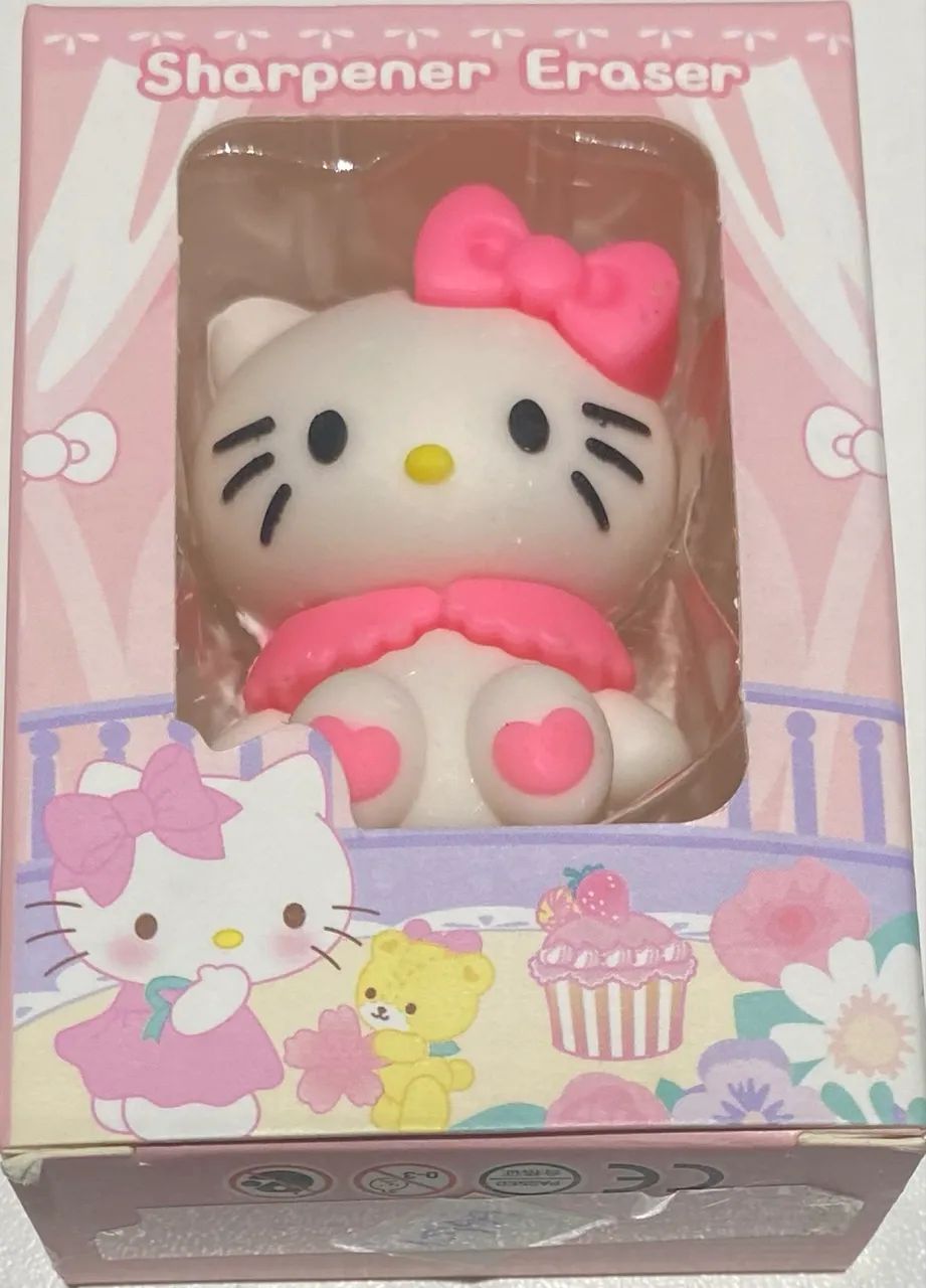 HELLO KITTY 2 EM 1 - BORRACHA + APONTADOR