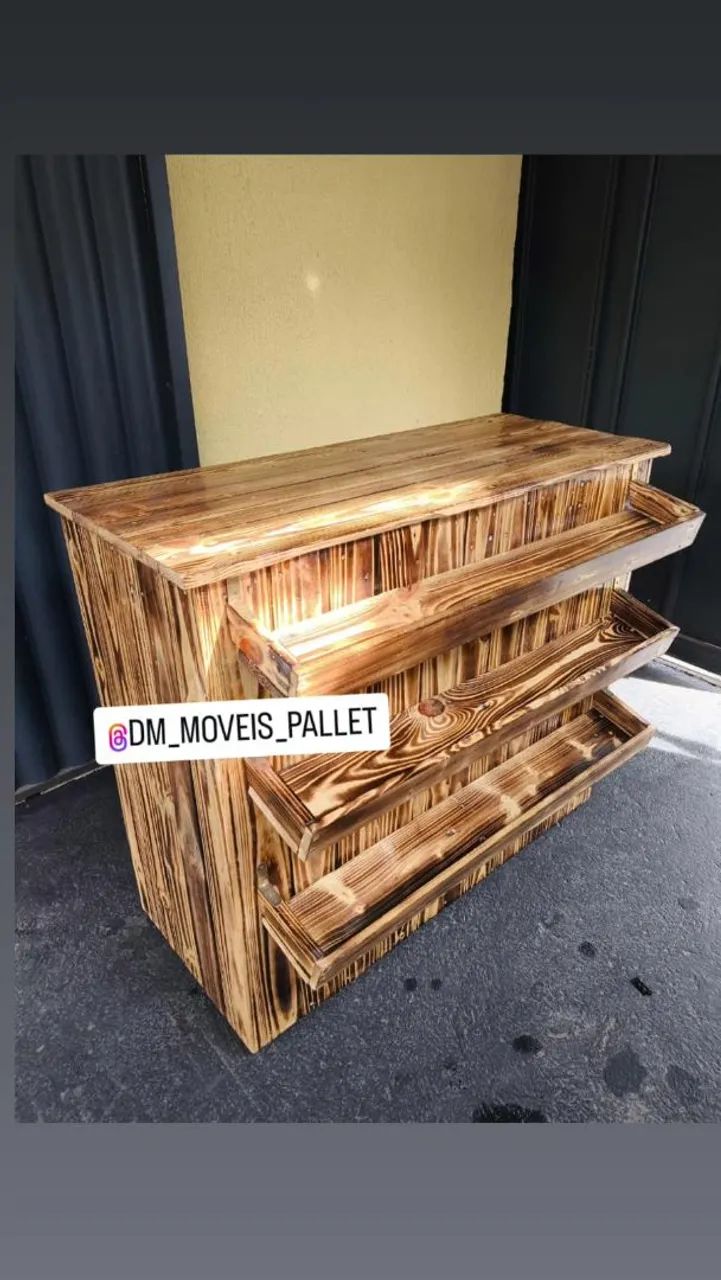 Balcão caixa pallet rústico 