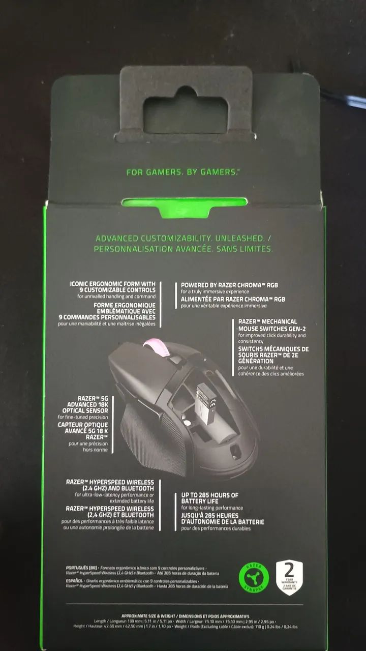 Mouse Razer Basilisk V3x Hyperspeed Sem fio - Foto 3