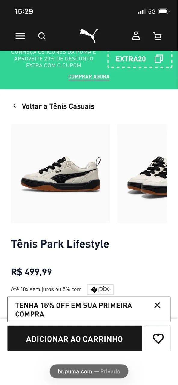 Tênis puma zerado