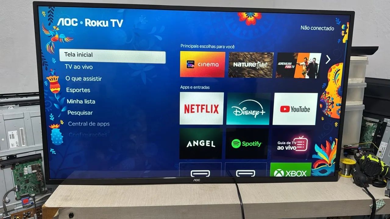 Televisão AOC Roku 43 Polegadas | Aceito cartão 