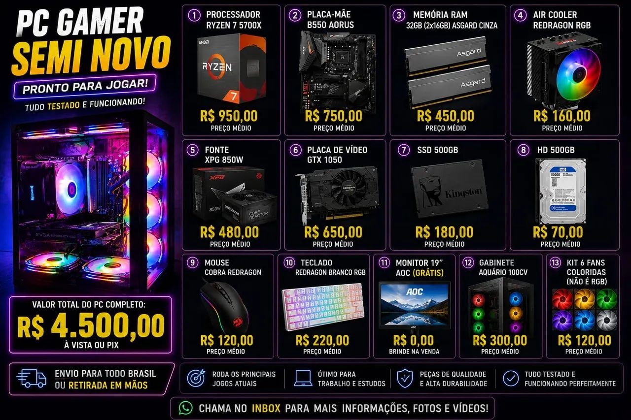  VENDO PC GAMER | R$4.500,00 - Foto 2
