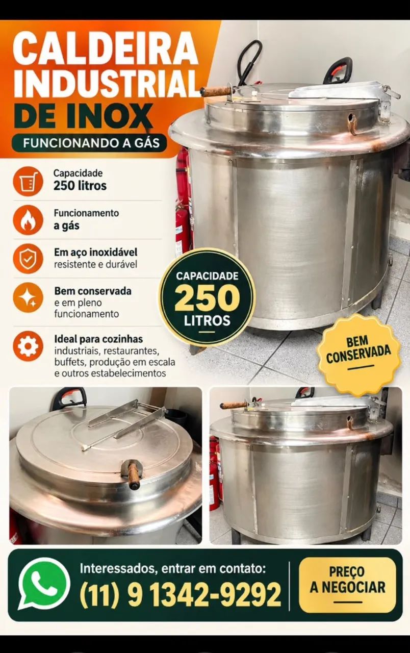 Caldeira Industrial de Inox