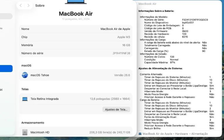 Macbook Air M3 - 2024 (M3/16g/256g) 13,3 polegadas - Foto 2