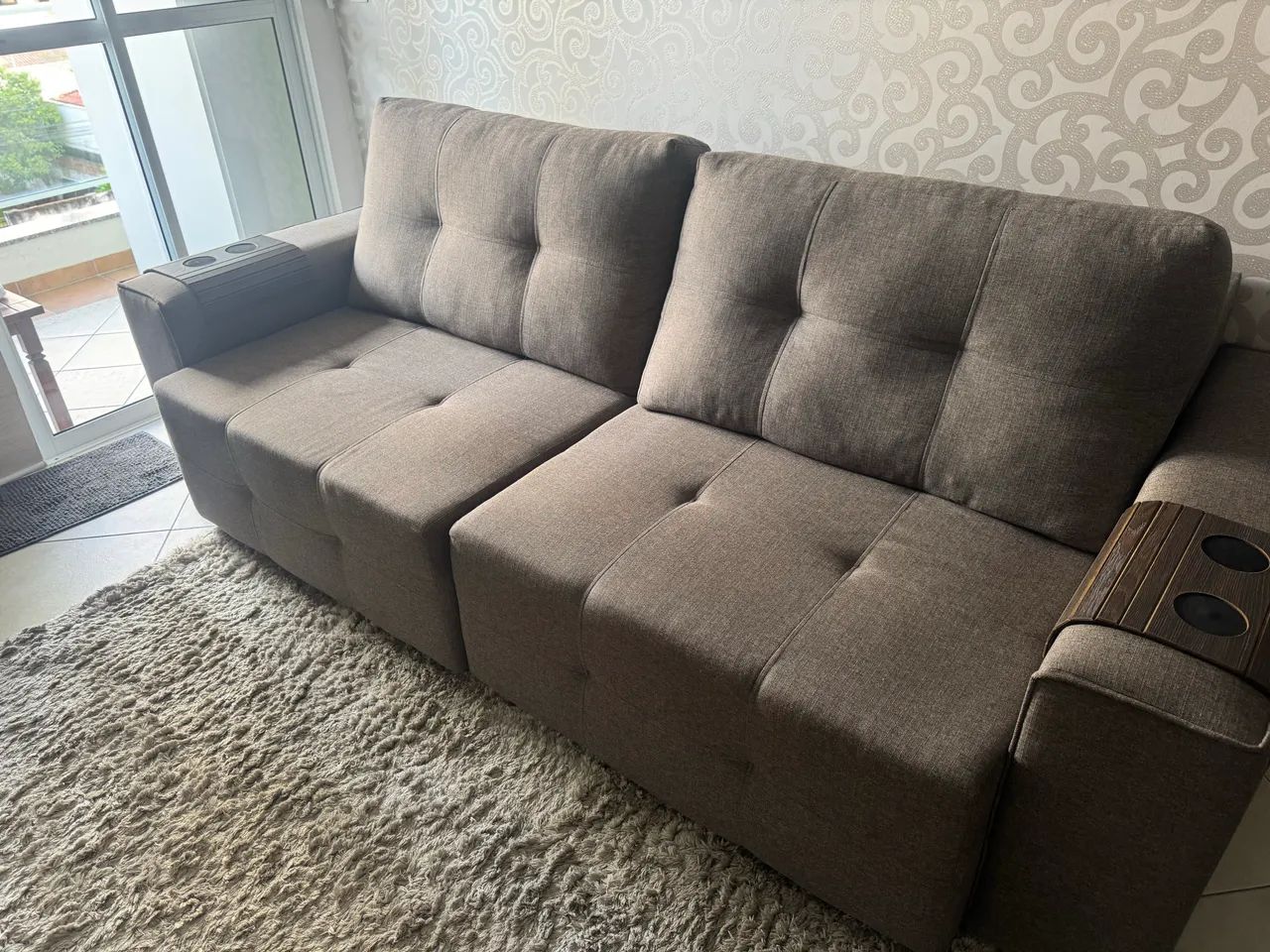 Sofá  de alto padrão com chaise  - semi novo de Linho importado  - Foto 3