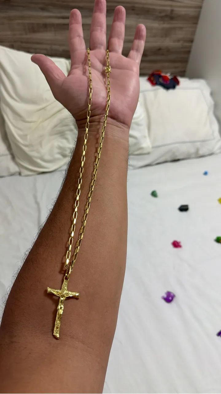 Corrente + pingente de Ouro 18k - Foto 2