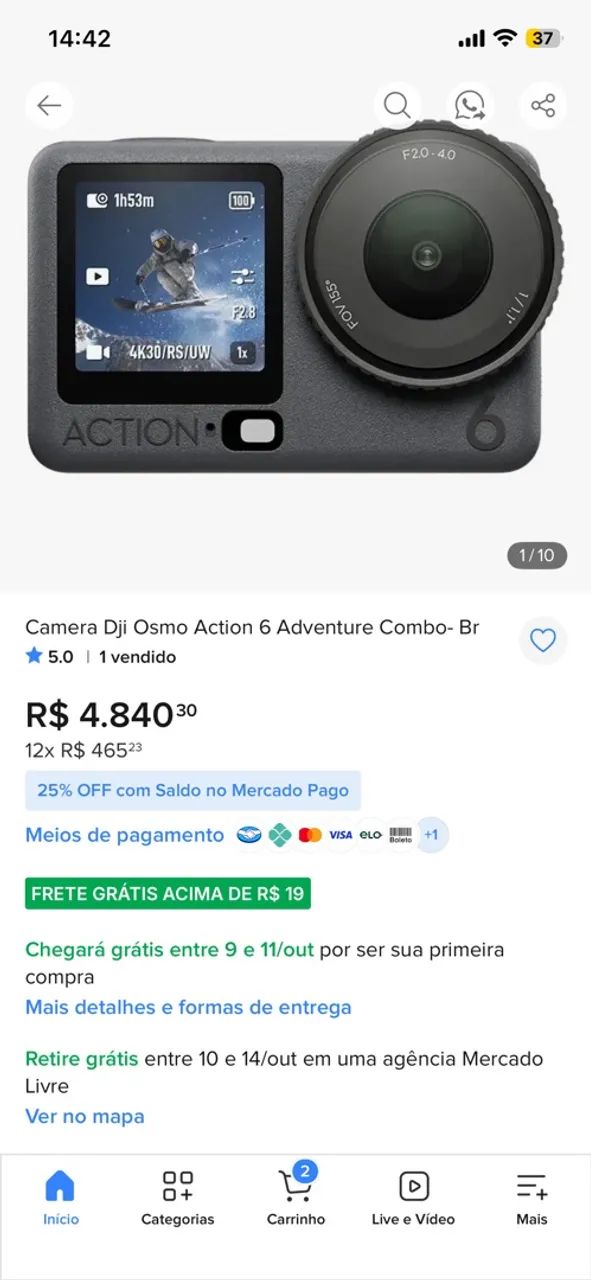 Câmera osmo action 6  - Foto 4