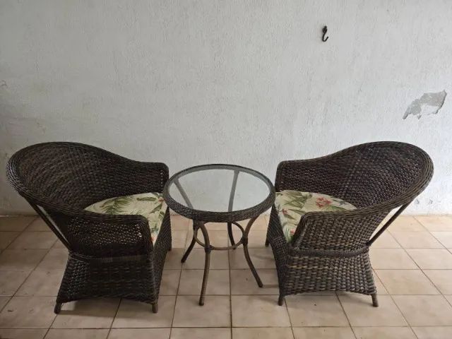 Mesa 2 cadeiras área externa jardim sacada  - Foto 2