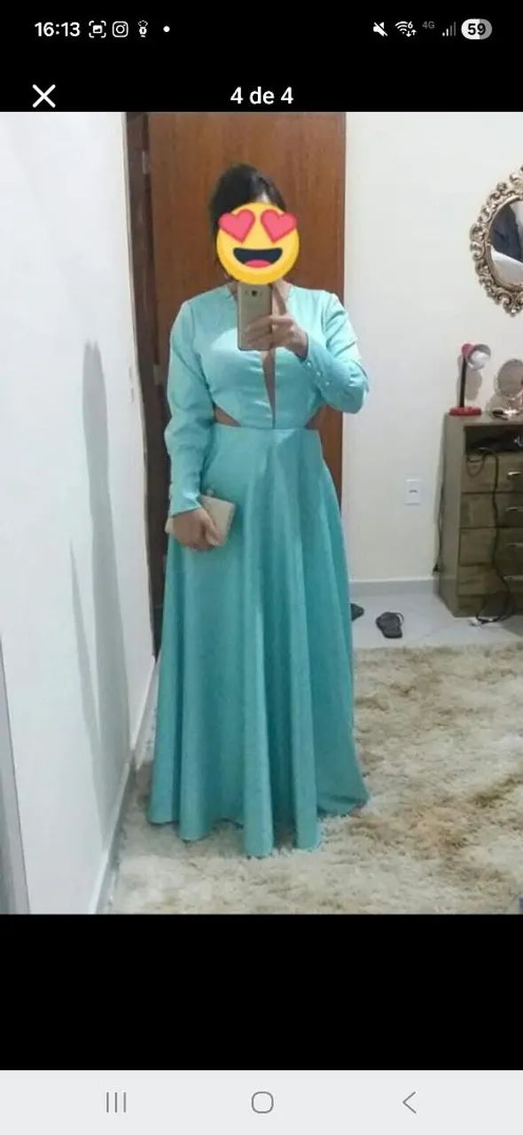 Vestido de festa azul tiffany  - Foto 3