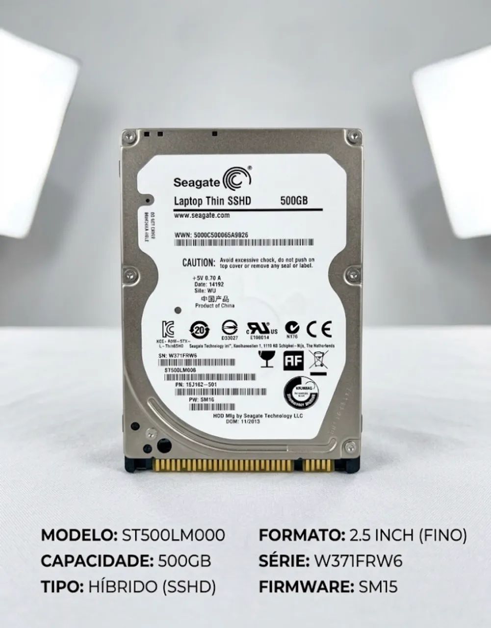 HD Híbrido Notebook Seagate Thin SSHD 500GB