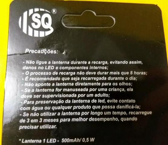 Lanterna Recarregavel 1 Led Mini Pequena Sq 3060 De Mao - Foto 3