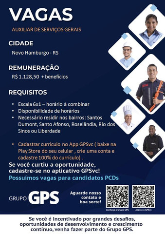 Vaga de Auxiliar de Serviços Gerais - Porto Alegre
