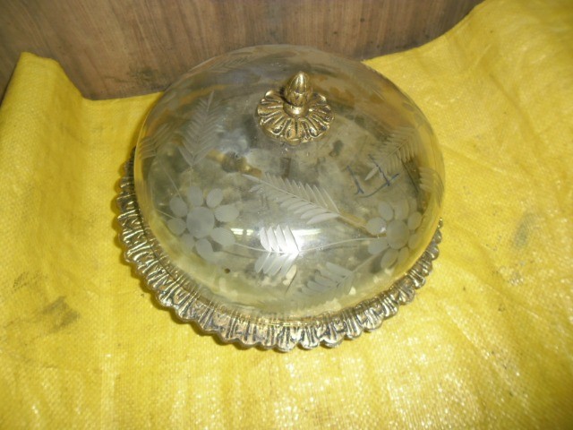 luminaria antiga bronze  com cupula vidro ///,,cada peça //// - Foto 4