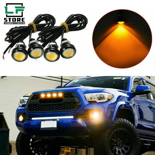 Kit 4 Luz De Grade Eagle Eye Drl Laranja 3w 12v Prova D'água - Importado