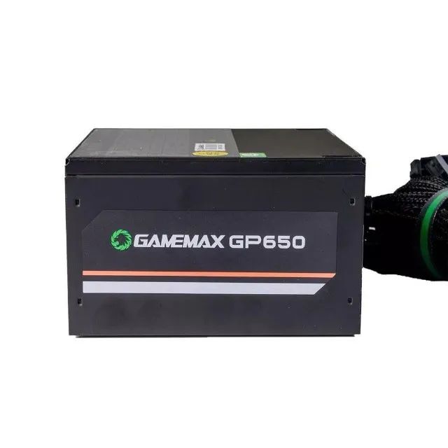GAMEMAX Fonte Gamer GP650 80 Plus Bronze PFC Ativo Preta 650W, PRETO