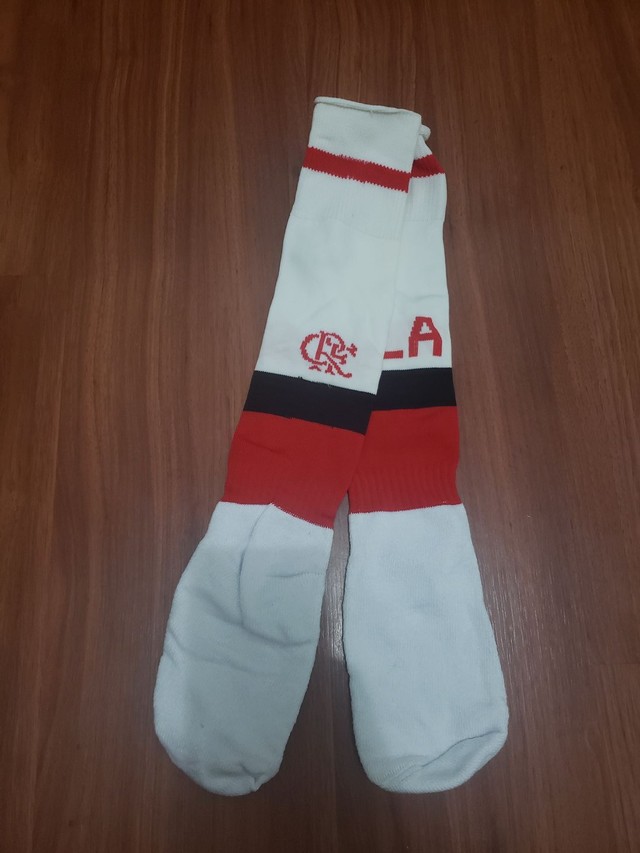Meião Flamengo branco 100% algodão - entrego 