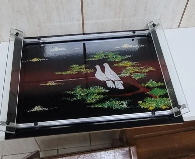 Bandeja,  raridade com base vidro  - Foto 2